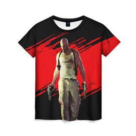 Женская футболка 3D с принтом Max Payne в Кировске, 100% полиэфир ( синтетическое хлопкоподобное полотно) | прямой крой, круглый вырез горловины, длина до линии бедер | game | gta | max | payne | rockstar | игра | макс | пэйн