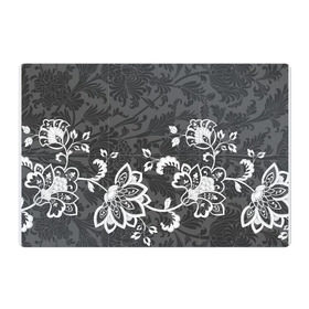 Магнитный плакат 3Х2 с принтом Кружевной узор в Кировске, Полимерный материал с магнитным слоем | 6 деталей размером 9*9 см | flowers | pattern | арт | винтаж | кружева | орнамент | текстура | узор | цветы | черно белый