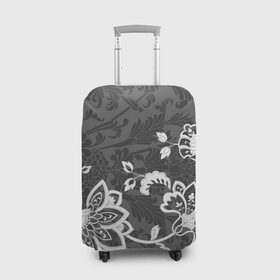 Чехол для чемодана 3D с принтом Кружевной узор в Кировске, 86% полиэфир, 14% спандекс | двустороннее нанесение принта, прорези для ручек и колес | flowers | pattern | арт | винтаж | кружева | орнамент | текстура | узор | цветы | черно белый