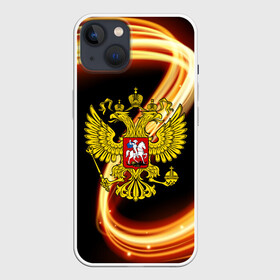 Чехол для iPhone 13 с принтом Герб РФ collection line в Кировске,  |  | Тематика изображения на принте: abstraction | grunge | russia | sport | абстракция | герб | краска | русский | символика рф | спорт | спортивный | триколор | униформа | форма | я русский