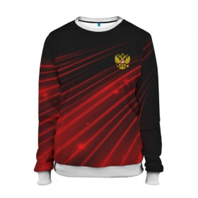 Женский свитшот 3D с принтом Russia Sport 2018 uniform в Кировске, 100% полиэстер с мягким внутренним слоем | круглый вырез горловины, мягкая резинка на манжетах и поясе, свободная посадка по фигуре | abstraction | grunge | russia | sport | абстракция | герб | краска | русский | символика рф | спорт | спортивный | триколор | униформа | форма | я русский