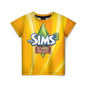 Детская футболка 3D с принтом The Sims в Кировске, 100% гипоаллергенный полиэфир | прямой крой, круглый вырез горловины, длина до линии бедер, чуть спущенное плечо, ткань немного тянется | игра | онлайн | симс | симулятор