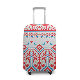 Чехол для чемодана 3D с принтом старославянский узор 5 в Кировске, 86% полиэфир, 14% спандекс | двустороннее нанесение принта, прорези для ручек и колес | орнамент | славянский | узор
