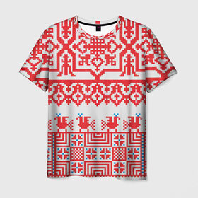 Мужская футболка 3D с принтом старославянский узор 6 в Кировске, 100% полиэфир | прямой крой, круглый вырез горловины, длина до линии бедер | 