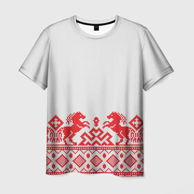 Мужская футболка 3D с принтом старославянский узор 13 в Кировске, 100% полиэфир | прямой крой, круглый вырез горловины, длина до линии бедер | орнамент | славянский | узор