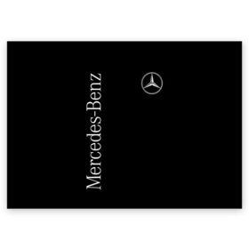 Поздравительная открытка с принтом Mercedes-Benz в Кировске, 100% бумага | плотность бумаги 280 г/м2, матовая, на обратной стороне линовка и место для марки
 | Тематика изображения на принте: benz | mercedes | mercedes benz | бенц | мерс | мерседес