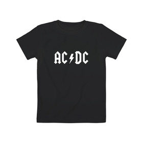 Детская футболка хлопок с принтом AC/DC в Кировске, 100% хлопок | круглый вырез горловины, полуприлегающий силуэт, длина до линии бедер | ac dc | acdc | high voltage | ангус | металл | рок | фсвс | эй си ди си | эйсидиси | янг