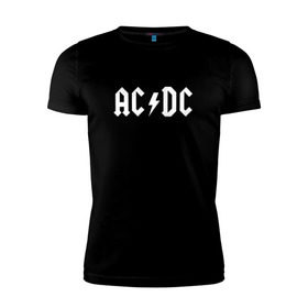 Мужская футболка премиум с принтом AC/DC в Кировске, 92% хлопок, 8% лайкра | приталенный силуэт, круглый вырез ворота, длина до линии бедра, короткий рукав | ac dc | acdc | high voltage | ангус | металл | рок | фсвс | эй си ди си | эйсидиси | янг