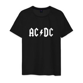 Мужская футболка хлопок с принтом AC/DC в Кировске, 100% хлопок | прямой крой, круглый вырез горловины, длина до линии бедер, слегка спущенное плечо. | ac dc | acdc | high voltage | ангус | металл | рок | фсвс | эй си ди си | эйсидиси | янг