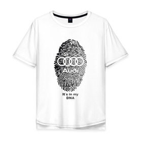 Мужская футболка хлопок Oversize с принтом Audi its in my DNA в Кировске, 100% хлопок | свободный крой, круглый ворот, “спинка” длиннее передней части | ауди | кольца | лого | отпечаток