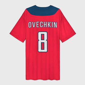 Платье-футболка 3D с принтом Ovechkin Washington Capitals Red в Кировске,  |  | овечкин | ови