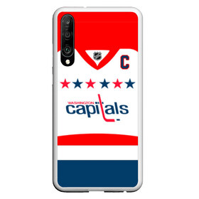 Чехол для Honor P30 с принтом Ovechkin Washington Capitals White в Кировске, Силикон | Область печати: задняя сторона чехла, без боковых панелей | Тематика изображения на принте: овечкин | ови