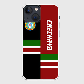 Чехол для iPhone 13 mini с принтом CHECHNYA (Чечня) в Кировске,  |  | Тематика изображения на принте: chechnya | грозный | кавказ | кавказец | кадыров | республика | северный | флаг | чех | чечен | чеченец | чеченка | чеченская | чечня