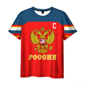 Мужская футболка 3D с принтом Овечкин Сборная России по хоккею в Кировске, 100% полиэфир | прямой крой, круглый вырез горловины, длина до линии бедер | 