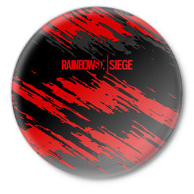 Значок с принтом RAINBOW SIX SIEGE OUTBREAK в Кировске,  металл | круглая форма, металлическая застежка в виде булавки | rainbow | rainbow six | siege | six | игры | шутер