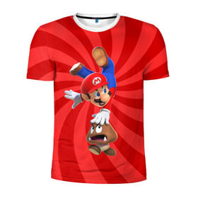 Мужская футболка 3D спортивная с принтом Super Mario в Кировске, 100% полиэстер с улучшенными характеристиками | приталенный силуэт, круглая горловина, широкие плечи, сужается к линии бедра | nintendo | марио | нинтендо