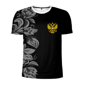 Мужская футболка 3D спортивная с принтом Russia Pattern Collection в Кировске, 100% полиэстер с улучшенными характеристиками | приталенный силуэт, круглая горловина, широкие плечи, сужается к линии бедра | pattern | russia | герб | орел | орнамент | патриот | патриотизм | российский | россия | символика | узор | хохлома | цветы | я русский