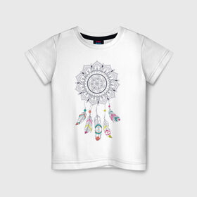 Детская футболка хлопок с принтом Бохо в Кировске, 100% хлопок | круглый вырез горловины, полуприлегающий силуэт, длина до линии бедер | 