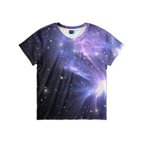 Детская футболка 3D с принтом Сияние звёзд в Кировске, 100% гипоаллергенный полиэфир | прямой крой, круглый вырез горловины, длина до линии бедер, чуть спущенное плечо, ткань немного тянется | Тематика изображения на принте: nebula | space | star | астрономия | вселенная | звезды | космический | космос | планеты