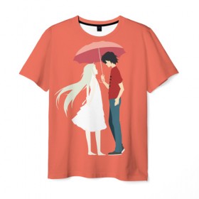 Мужская футболка 3D с принтом Menma в Кировске, 100% полиэфир | прямой крой, круглый вырез горловины, длина до линии бедер | Тематика изображения на принте: anime | anohana | meiko honma | аниме | невиданный цветок