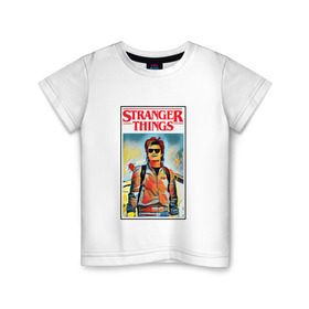 Детская футболка хлопок с принтом Stranger Things в Кировске, 100% хлопок | круглый вырез горловины, полуприлегающий силуэт, длина до линии бедер | stranger things | очень странные дела