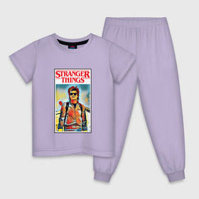 Детская пижама хлопок с принтом Stranger Things в Кировске, 100% хлопок |  брюки и футболка прямого кроя, без карманов, на брюках мягкая резинка на поясе и по низу штанин
 | stranger things | очень странные дела