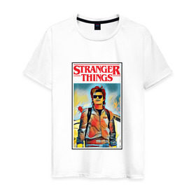 Мужская футболка хлопок с принтом Stranger Things в Кировске, 100% хлопок | прямой крой, круглый вырез горловины, длина до линии бедер, слегка спущенное плечо. | stranger things | очень странные дела