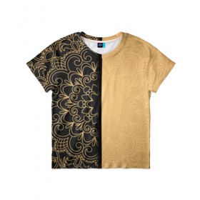 Детская футболка 3D с принтом Черное золото в Кировске, 100% гипоаллергенный полиэфир | прямой крой, круглый вырез горловины, длина до линии бедер, чуть спущенное плечо, ткань немного тянется | абстракция | узор