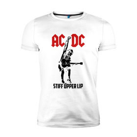 Мужская футболка премиум с принтом AC/DC stiff upper lip в Кировске, 92% хлопок, 8% лайкра | приталенный силуэт, круглый вырез ворота, длина до линии бедра, короткий рукав | ac dc | acdc | acdc ас дс | австралийская | ангус янг | асдс | блюз | группа | крис слэйд | метал | молния | музыка | музыканты | певцы | рок | рок н ролл | стиви янг | хард | хардрок | эксл роуз