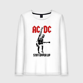 Женский лонгслив хлопок с принтом AC/DC stiff upper lip в Кировске, 100% хлопок |  | ac dc | acdc | acdc ас дс | австралийская | ангус янг | асдс | блюз | группа | крис слэйд | метал | молния | музыка | музыканты | певцы | рок | рок н ролл | стиви янг | хард | хардрок | эксл роуз