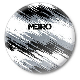 Значок с принтом METRO в Кировске,  металл | круглая форма, металлическая застежка в виде булавки | 2033 | exodus | game | last | light | metro | redux | апокалипсис | зомби | игра | краска | краски | метро | монстр | постапокалипсис