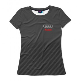 Женская футболка 3D с принтом AUDI SPORT в Кировске, 100% полиэфир ( синтетическое хлопкоподобное полотно) | прямой крой, круглый вырез горловины, длина до линии бедер | auto | авто | ауди | машины