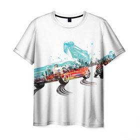 Мужская футболка 3D с принтом Burnout paradise remastered в Кировске, 100% полиэфир | прямой крой, круглый вырез горловины, длина до линии бедер | аварии | бернаут | гонки | парадайз | парадайс | парадиз | тачки