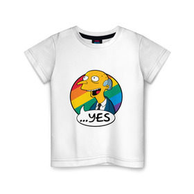 Детская футболка хлопок с принтом Мистер Бёрнс в Кировске, 100% хлопок | круглый вырез горловины, полуприлегающий силуэт, длина до линии бедер | simpsons