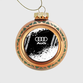 Стеклянный ёлочный шар с принтом Audi abstract sport в Кировске, Стекло | Диаметр: 80 мм | ауди | кольца | лого | машина