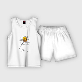 Детская пижама с шортами хлопок с принтом Спящий Гомер в Кировске,  |  | homer | simpsons | гомер | симпсоны