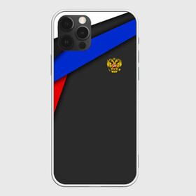 Чехол для iPhone 12 Pro с принтом RUSSIA SPORT    в Кировске, силикон | область печати: задняя сторона чехла, без боковых панелей | russia | sport | белый | герб | двуглавый орел | красный | патриот | россия | синий | спорт | спортивные | триколор | униформа