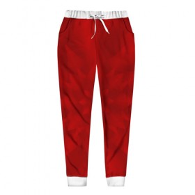 Женские брюки 3D с принтом Abstract flower RED в Кировске, полиэстер 100% | прямой крой, два кармана без застежек по бокам, с мягкой трикотажной резинкой на поясе и по низу штанин. В поясе для дополнительного комфорта — широкие завязки | 