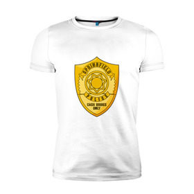 Мужская футболка премиум с принтом Полиция Спрингфилда в Кировске, 92% хлопок, 8% лайкра | приталенный силуэт, круглый вырез ворота, длина до линии бедра, короткий рукав | police | simpsons | springfield