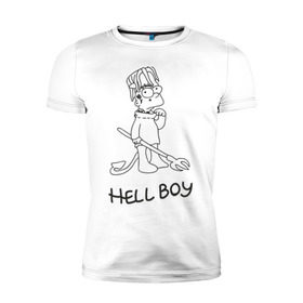 Мужская футболка премиум с принтом Bart Lil Peep в Кировске, 92% хлопок, 8% лайкра | приталенный силуэт, круглый вырез ворота, длина до линии бедра, короткий рукав | Тематика изображения на принте: bart simpson | lil peep | барт симпсоны | лил пип