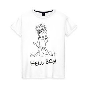 Женская футболка хлопок с принтом Bart Lil Peep в Кировске, 100% хлопок | прямой крой, круглый вырез горловины, длина до линии бедер, слегка спущенное плечо | bart simpson | lil peep | барт симпсоны | лил пип