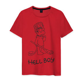 Мужская футболка хлопок с принтом Bart Lil Peep в Кировске, 100% хлопок | прямой крой, круглый вырез горловины, длина до линии бедер, слегка спущенное плечо. | bart simpson | lil peep | барт симпсоны | лил пип