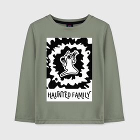 Детский лонгслив хлопок с принтом Haunted Family в Кировске, 100% хлопок | круглый вырез горловины, полуприлегающий силуэт, длина до линии бедер | 