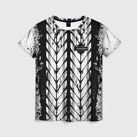 Женская футболка 3D с принтом TOYOTA DRIVE SPORT в Кировске, 100% полиэфир ( синтетическое хлопкоподобное полотно) | прямой крой, круглый вырез горловины, длина до линии бедер | 