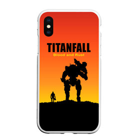 Чехол для iPhone XS Max матовый с принтом Titanfall 2 в Кировске, Силикон | Область печати: задняя сторона чехла, без боковых панелей | blood and rust | game | воин | закат | игра | кровь и ржавчина | робот