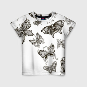Детская футболка 3D с принтом Коллекция BOUDOIR в Кировске, 100% гипоаллергенный полиэфир | прямой крой, круглый вырез горловины, длина до линии бедер, чуть спущенное плечо, ткань немного тянется | абстракция | бабочки
