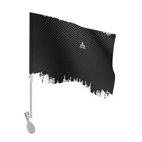 Флаг для автомобиля с принтом Mitsubishi abstract black 2018 в Кировске, 100% полиэстер | Размер: 30*21 см | Тематика изображения на принте:  машина | марка | митсубиси