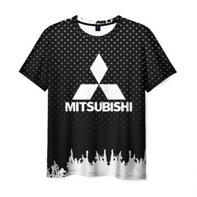 Мужская футболка 3D с принтом Mitsubishi в Кировске, 100% полиэфир | прямой крой, круглый вырез горловины, длина до линии бедер |  машина | марка | митсубиси