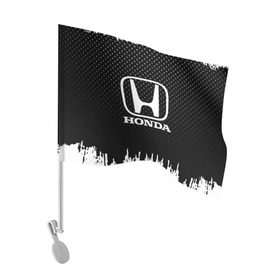 Флаг для автомобиля с принтом Honda в Кировске, 100% полиэстер | Размер: 30*21 см | auto | automobile | car | honda | machine | motor | motor car | sport car | автомашина | бренд | легковой автомобиль | марка | спортивный автомобиль | тачка