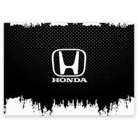 Поздравительная открытка с принтом Honda в Кировске, 100% бумага | плотность бумаги 280 г/м2, матовая, на обратной стороне линовка и место для марки
 | auto | automobile | car | honda | machine | motor | motor car | sport car | автомашина | бренд | легковой автомобиль | марка | спортивный автомобиль | тачка